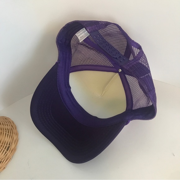 Purple & White Mesh Back Trucker Hat Adjustable Ball Cap New! - Picture 8 of 10